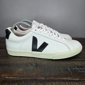 NEW Veja Esplar Mens Size 7 EU 40 Lace Up Casual Shoes Leather White Black